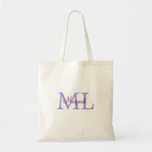 Tote Bag jeté simple minimal ajouter nom monogramme rose ro