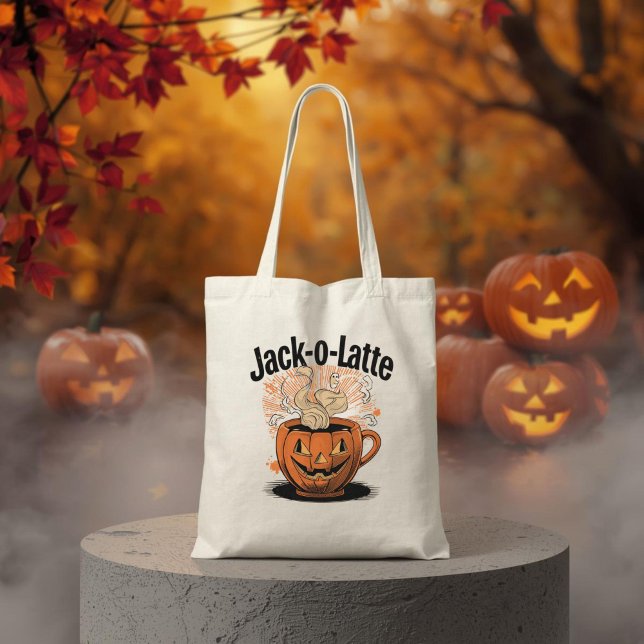 Tote Bag Jeu de café Jack-o-Latte drôle Halloween (Créateur téléchargé)
