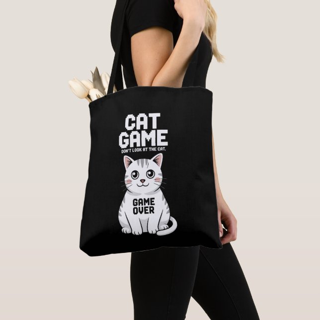 Tote Bag Jeu de chat Ne regardez pas le chat trop drôle (De près)