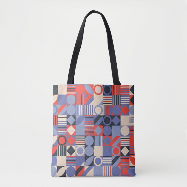 Tote Bag Jeu de couvertures géométriques rétro. Design rétr (Devant)