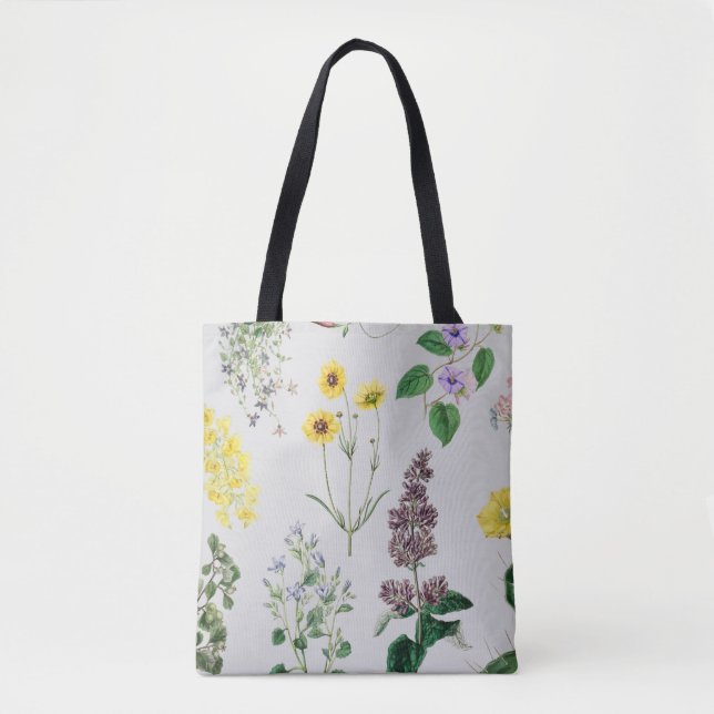 Tote Bag Jeu de fleurs vintage (Devant)