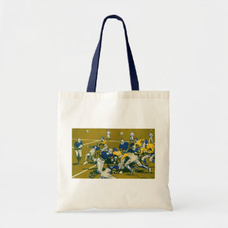 Tote Bag Jeu de football vintage, équipes or contre bleu