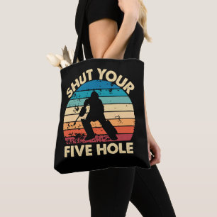 Tote Bag Jeu de Hockey sur glace Funny Fermez vos cinq trou