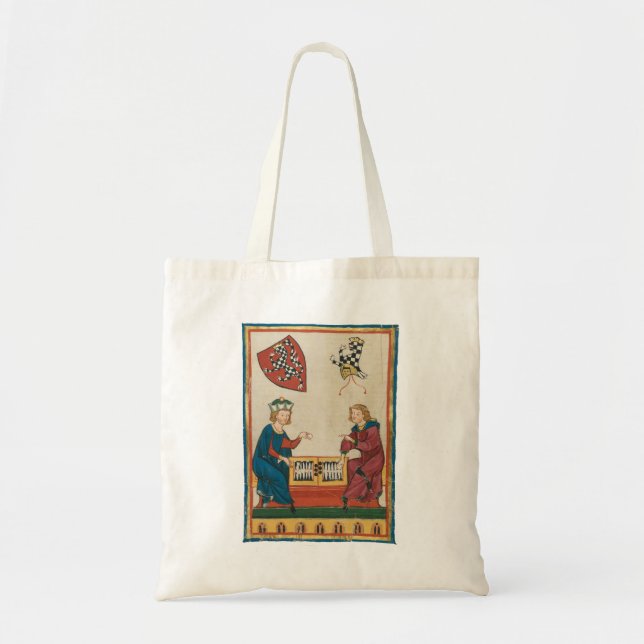 Tote Bag Jeu de jacquet, Art médiéval du XIVe siècle (Devant)