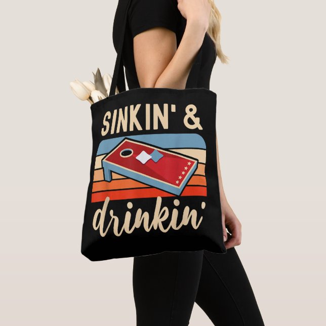 Tote Bag Jeu de lancer de boisson Cornhole Fun   (De près)
