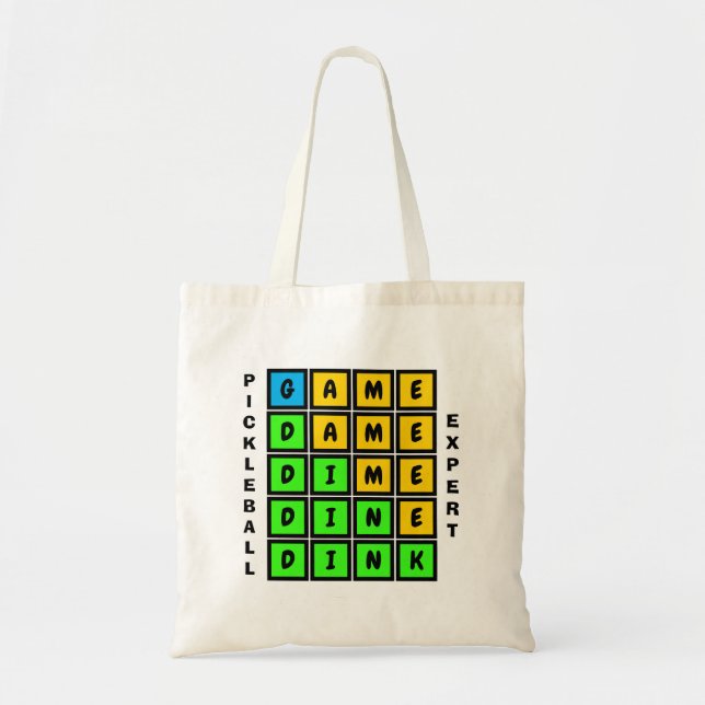 Tote Bag JEU DE MOT DE Puzzle DINK Pickleball (Devant)
