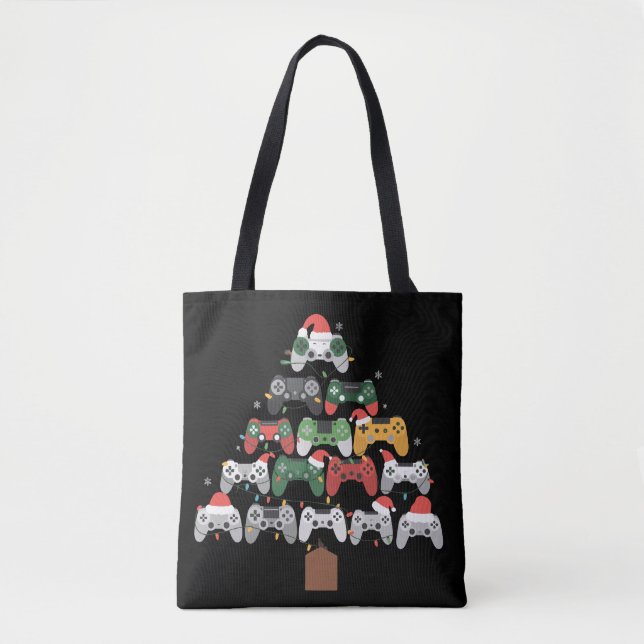 Tote Bag Jeu de Noël Arbre Joueurs Joueur Noël Cadeaux (Devant)