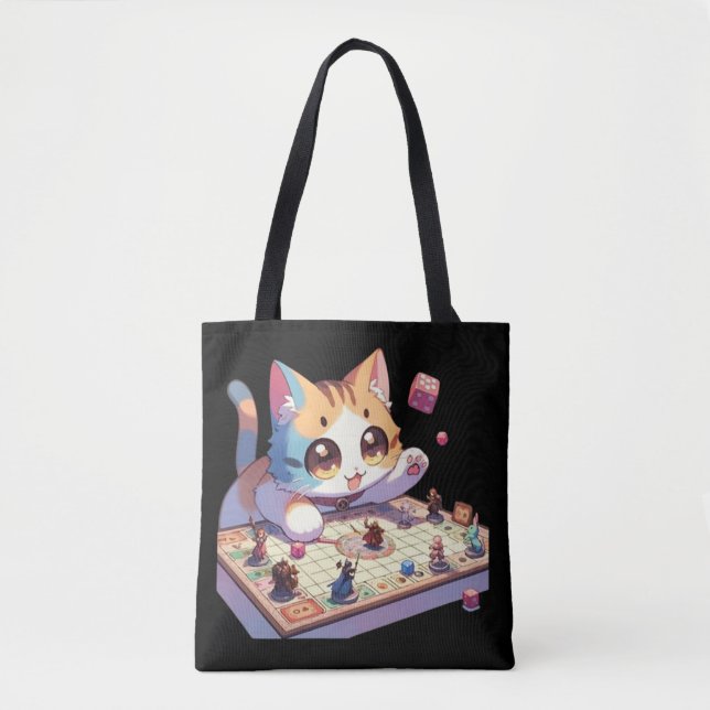 Tote Bag Jeu de société Chat qui Lance les Dés (Devant)
