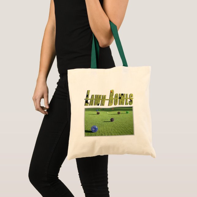 Tote Bag Jeu Et Logo De Bowls De Pelouse, (Devant (produit))