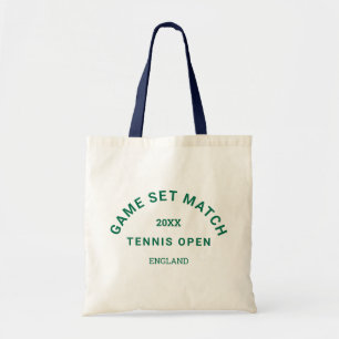 Tote Bag Jeu Set Match Green Crest Navy Handle Tennis