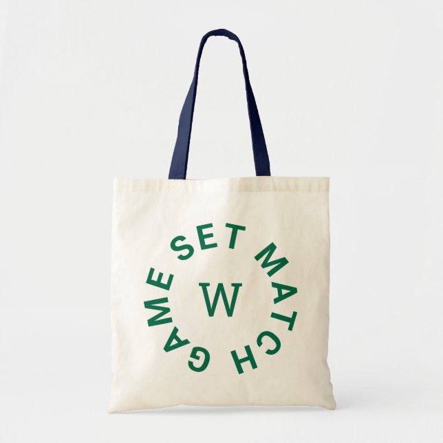 Tote Bag Jeu Set Match Green Monogram Navy Handle Tennis (Devant)
