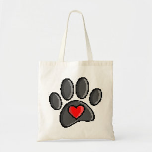 Tote Bag Jeu vidéo Retro 80s 8 bits Pixel Art Chien Paw