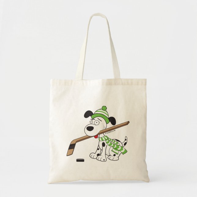 Tote Bag Jeune chien de hockey mignon (Devant)