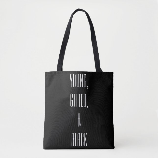 Tote Bag Jeune, doué, et noir Fourre-tout (Devant)