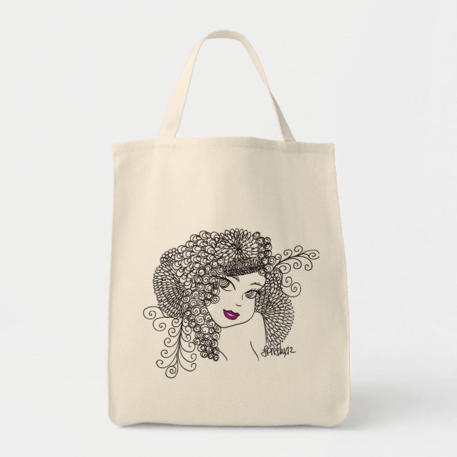 Tote Bag Jeune fille de fleur (Devant)