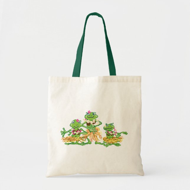 Tote Bag jeune fille hula grenouilles (Devant)