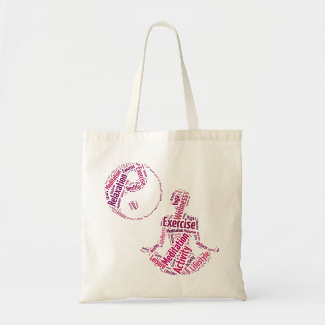 Tote Bag Jeune fille pratiquant le yoga sous le symbole Yin (Devant)