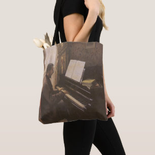 Tote Bag Jeune Homme au piano de Gustave Caillebotte