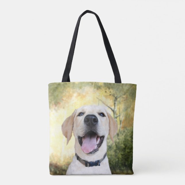 Tote Bag Jeune laboratoire jaune heureux (Dos)