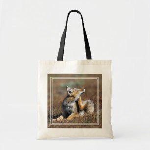 Tote Bag Jeune Renard Gris à Torres Del Paine National Park