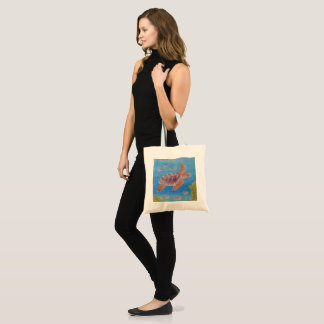 Tote Bag Jeune tortue marine caouanne