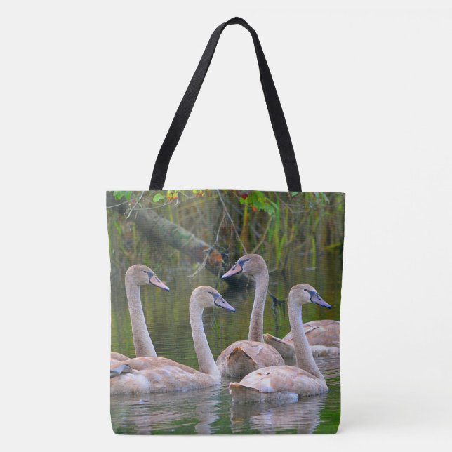 Tote Bag Jeunes cygnes gracieux (Devant)