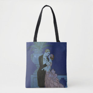 Tote Bag Jeunes mariés Art déco vintage, Oui de George Barb