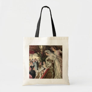 Tote Bag Jeunes mariés vintage, mariée victorienne lançant