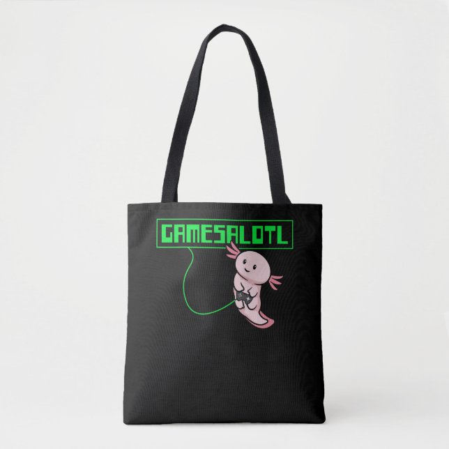 Tote Bag Jeux Axolotl Gamesalotl Kawaii (Devant)