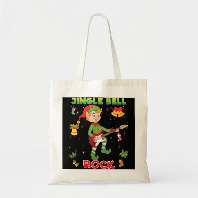 Tote Bag Jingle Bell Rock Rockin' Christmas Elf Jouer Gui (Devant)