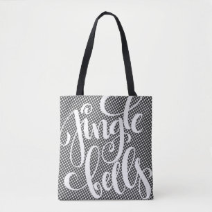 Tote Bag Jingle Bells Noir Blanc Buffalo Carreaux Tartan No