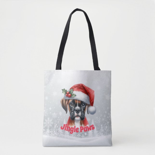 Tote Bag Jingle Paws et Boxer Dog Joy (Devant)
