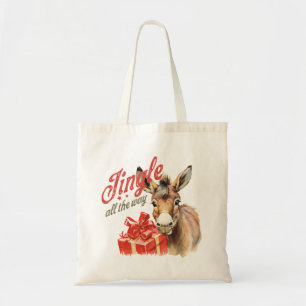 Tote Bag Jingle Tout le long de la ferme de Noël âne
