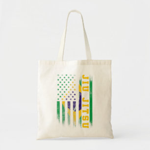 Tote Bag Jiu Jitsu Brazilian Bjj Brazil United States Flag.