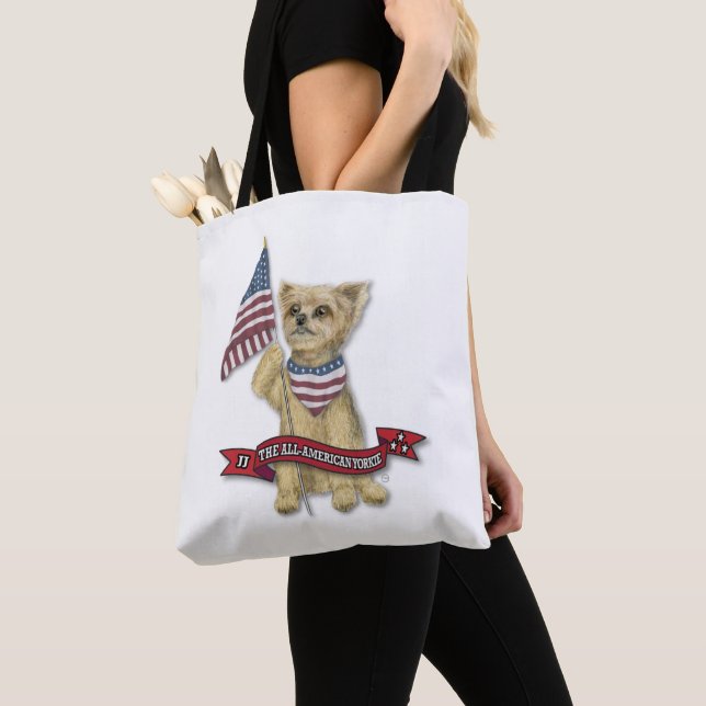 Tote Bag JJ Le Yorkie Tout-Américain (De près)