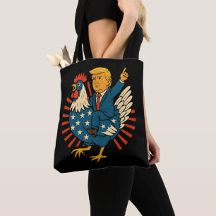Tote Bag Jockey de poulet Trump Mème amusant
