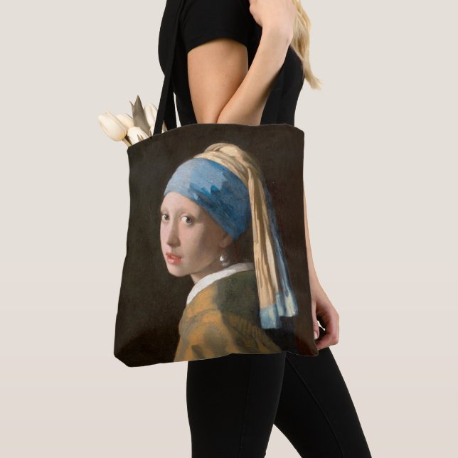 Tote Bag Johannes Vermeer, Girl with a Pearl Earring (1665) (De près)