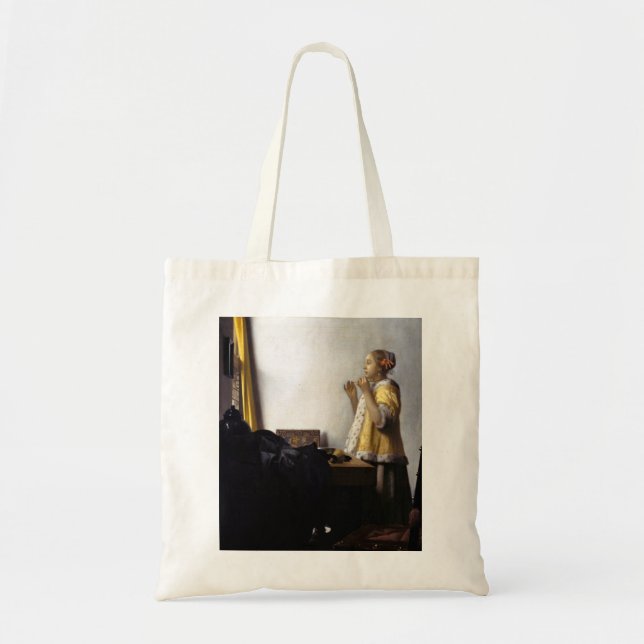 Tote Bag Johannes Vermeer - Jeune femme avec collier perle (Devant)