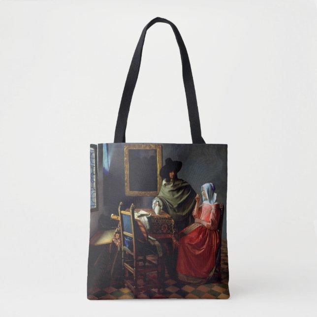 Tote Bag Johannes Vermeer - Le verre du vin (Devant)