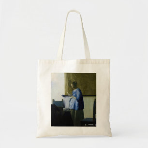 Tote Bag Johannes Vermeer - Une femme en bleu lisant une le