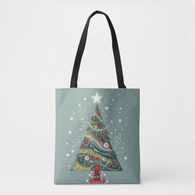 Tote Bag Joie à la terre arbre de Noël (Devant)