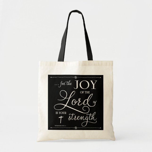 Tote Bag Joie du Seigneur - Néhémie 8:10 (Devant)