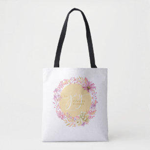 Tote Bag Joie florale du Seigneur Aquarelle