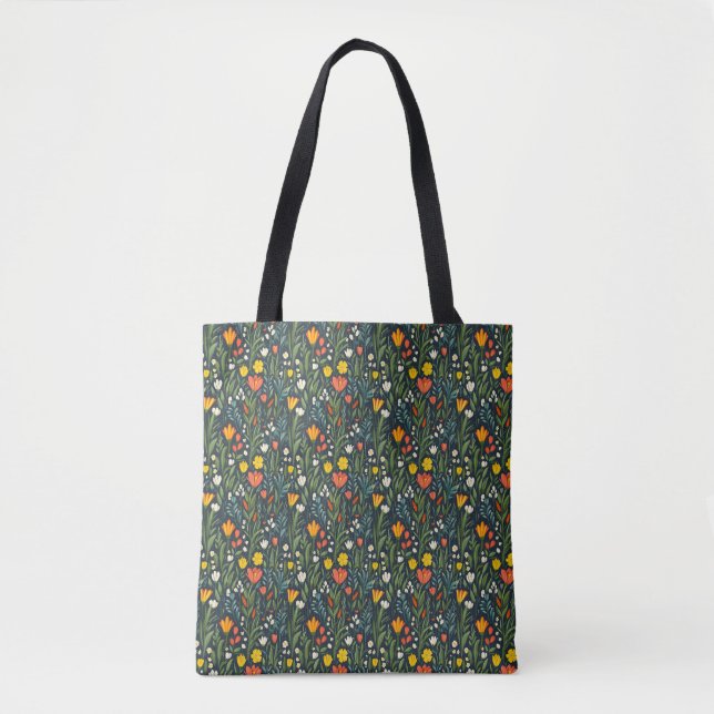 Tote Bag Joie florissante : Motif floral du printemps (Devant)