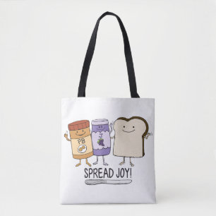 Tote Bag Joie mignonne de diffusion de beurre d'arachide et