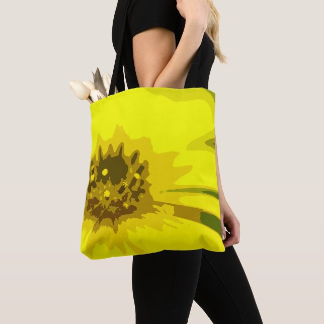 Tote Bag Joli Abstrait Vivid Fleur de marguerite Jaune (De près)