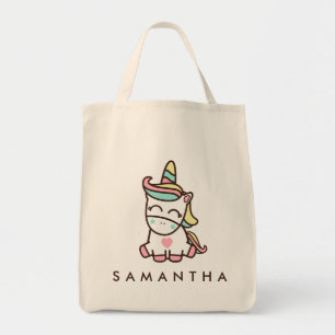 Tote Bag Joli anniversaire à la licorne arc-en-ciel personn