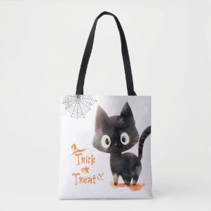 Tote Bag Joli Bac ou traiter Halloween Chat Noir