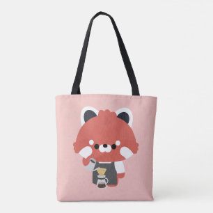 Tote Bag Joli Barista Panda Rouge