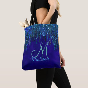 Tote Bag Joli bleu turquoise Unicorn Parties scintillant Dr